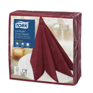 Tork Premium Servilleta Linstyle Burdeo 12x50 Código SE70036 / Marca Tork