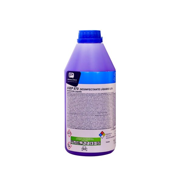 Asep 870 Desinfectante Base Amonio Cuaternario 4ta Generación Caja 6x1 Lt Código 4026916CL / Marca Proquimia