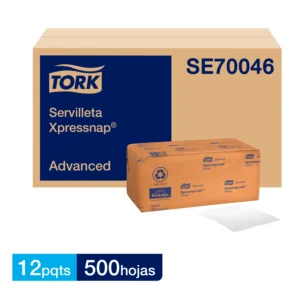 Tork Advanced Xpressnap Blanca Hoja Simple 12 paq x 500 unid Código SE70046 / Marca Tork