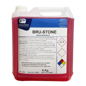 BRU-STONE Detergente Desincrustante Base Fosfórico Sin Espuma 2x6 KG Código 1405249CL / Marca Proquimia