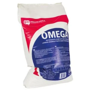 Omega Detergente Enzimático, Con Blanqueador Incorporado y Sin Fosfatos Saco 10 Kg Código 1001258 / Marca Proquimia