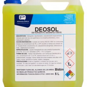 CONPACK DEOSOL Proquimia detergente-desinfectante alcalino base amonio cuaternario 5 L.