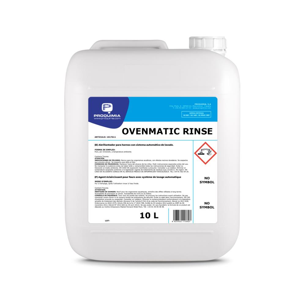Ovenmatic Cleaner Bidón 10 Lt Detergente Alcalino para Hornos Automáticos Código 1013411 / Marca Proquimia
