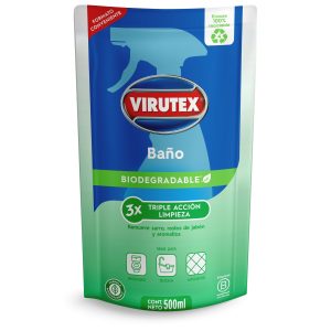 Virutex Limpiador Baño Doypack 500 ml – fórmula biodegradable que elimina sarro y restos de jabón.