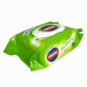 Toallitas desinfectantes Virutex aroma limón pack 90 unidades para limpieza y desinfección de superficies