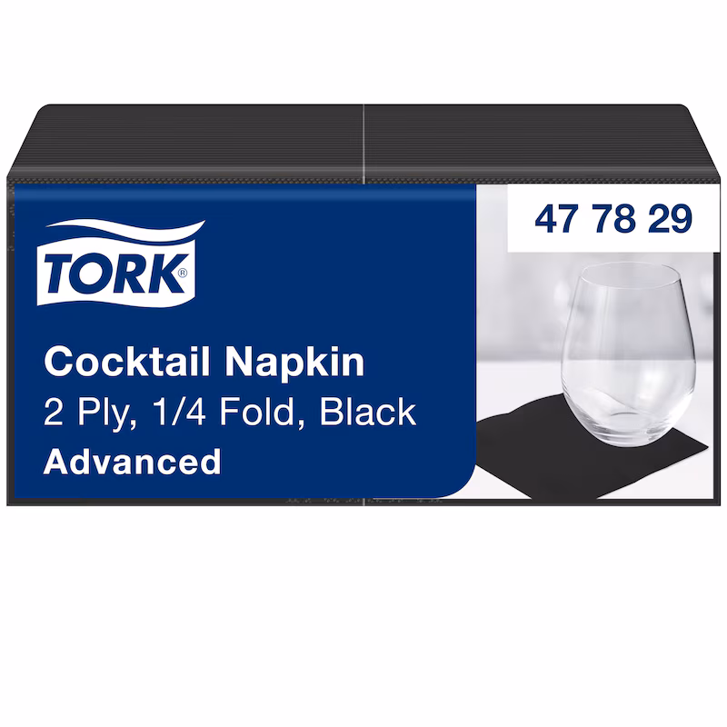 TORK SERVILLETAS COCKTAIL 12x200 Negra